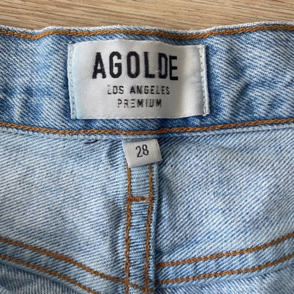 AGOLDE High Waisted Button-Up Jean Shorts Size: 28 - Picture 3 of 7